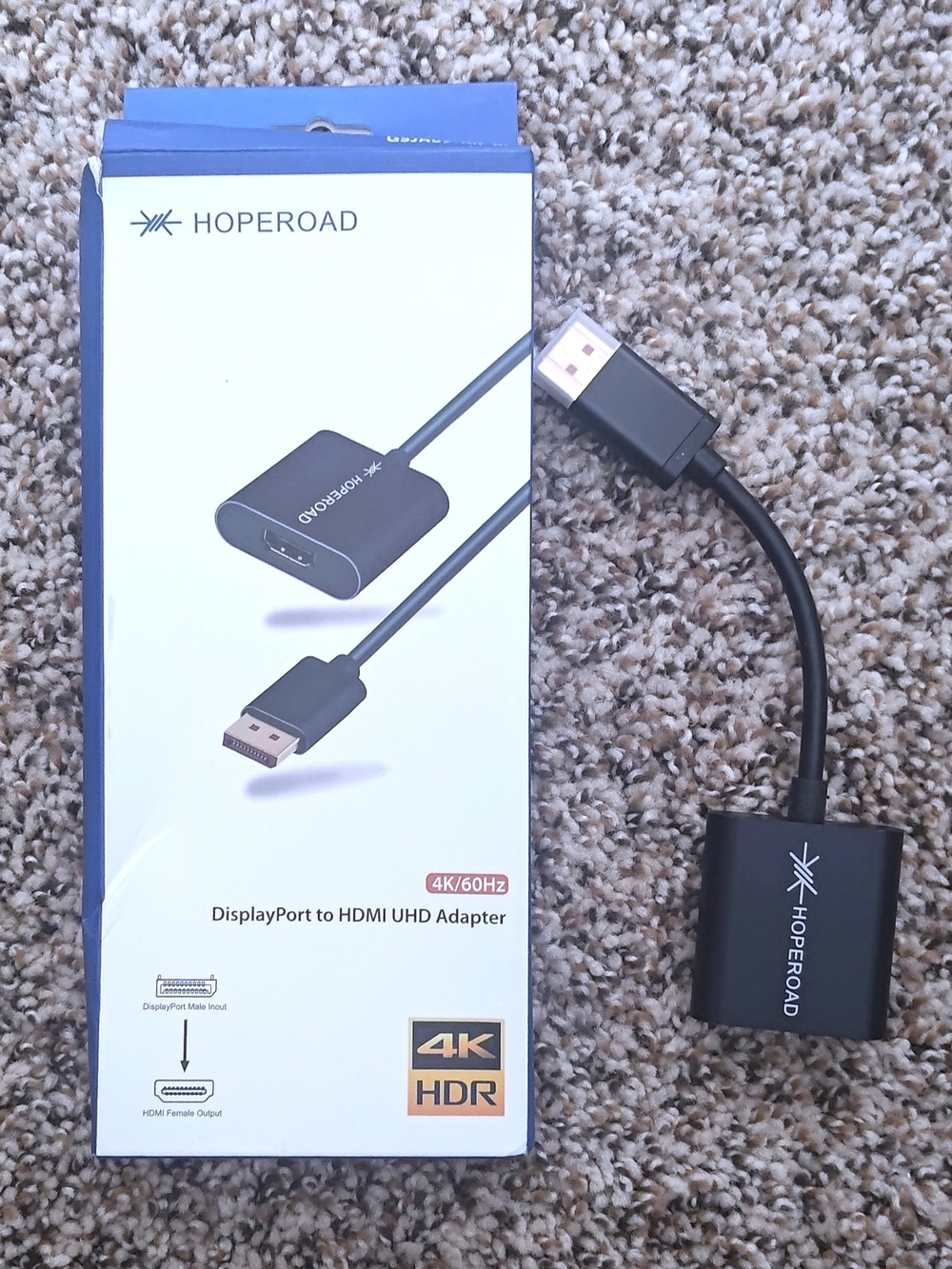 Black DisplayPort to HDMI 4K HDMI Adapter (HopeRoad)